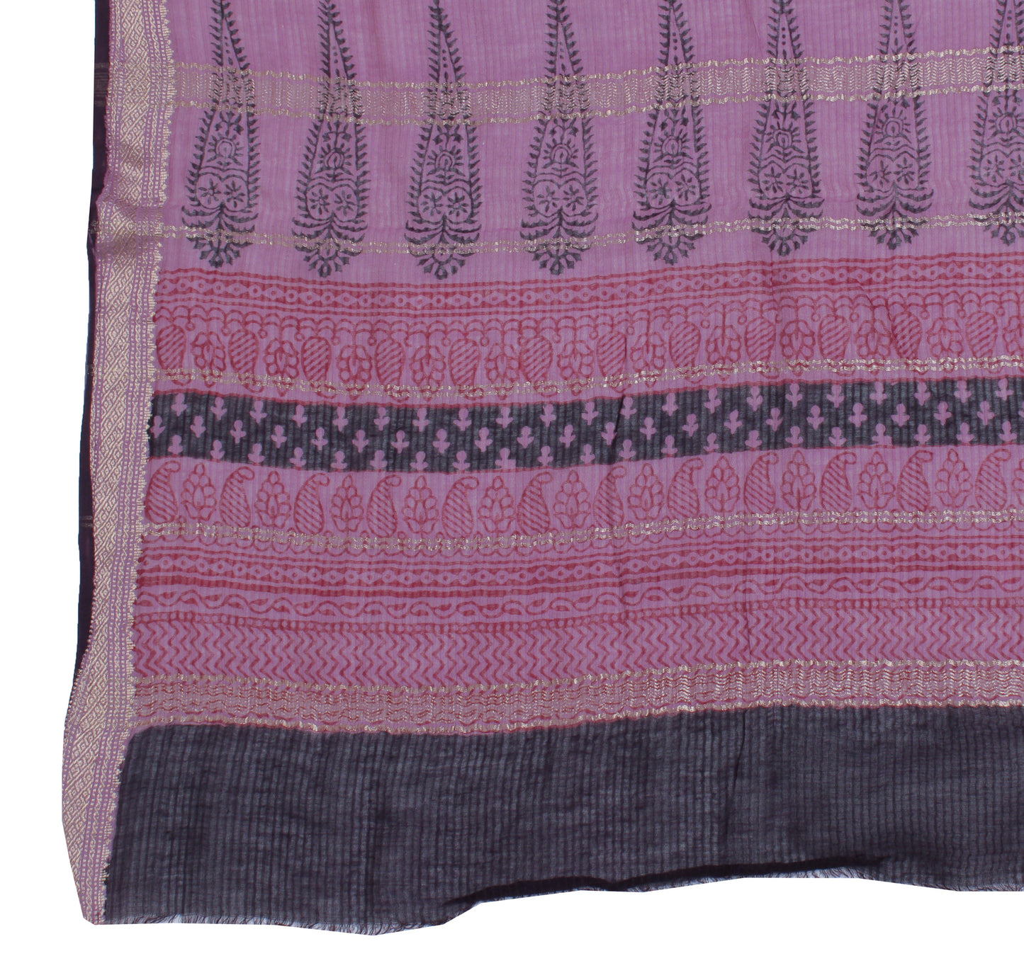 Sushila Vintage Mauve Indian Dupatta 100% Pure Cotton Printed Long Stole Hijab