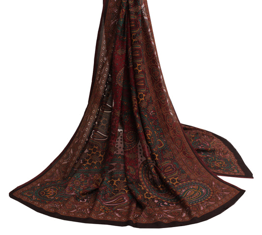 Sushila Vintage Indian Dupatta Art Silk Printed Long Stole Scarves