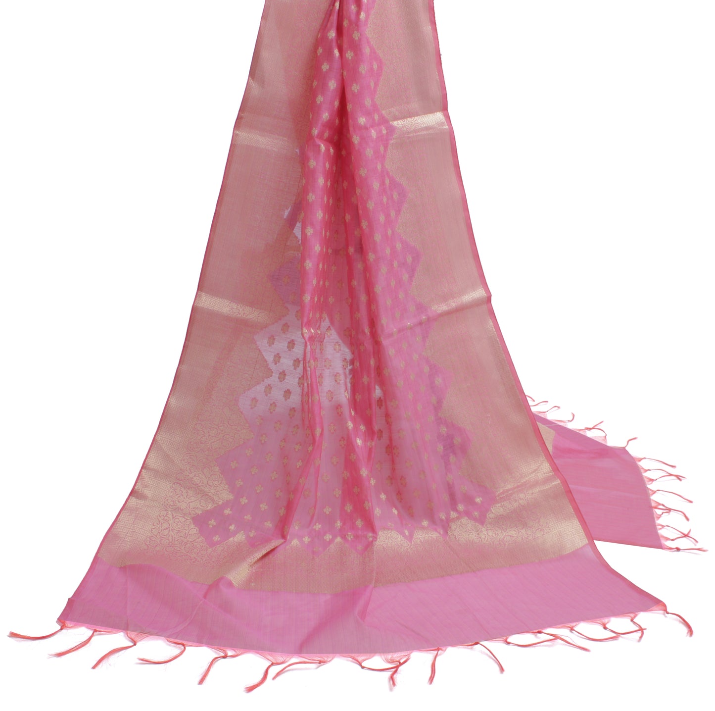 Sushila Vintage Pink Indian Dupatta Blend Cotton All Over Woven Long Stole Hijab