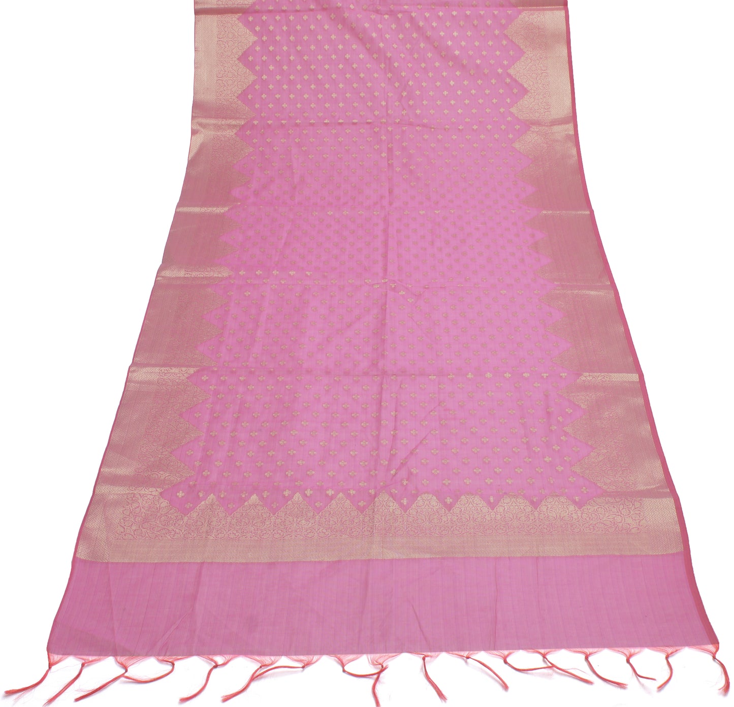 Sushila Vintage Pink Indian Dupatta Blend Cotton All Over Woven Long Stole Hijab