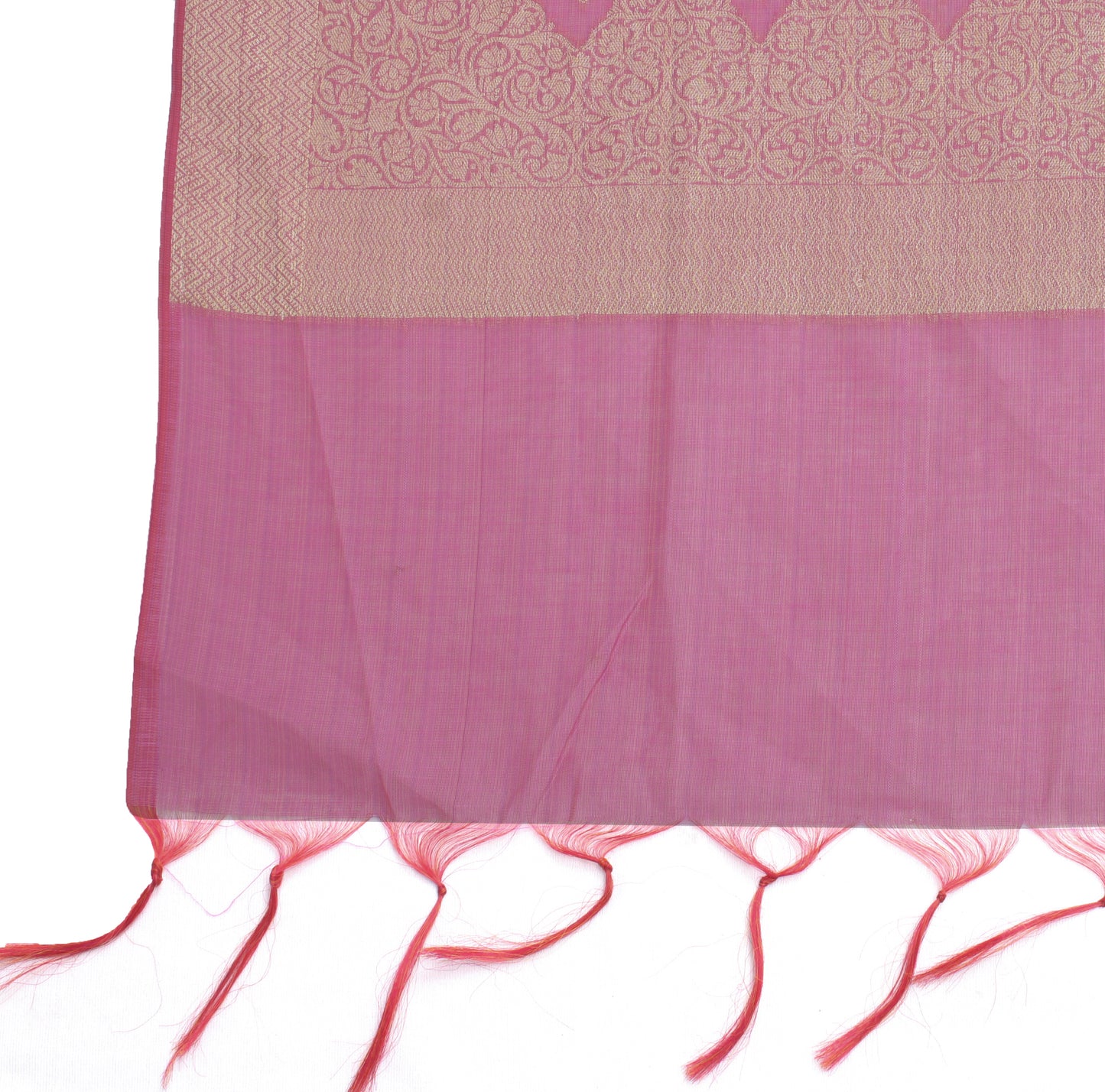 Sushila Vintage Pink Indian Dupatta Blend Cotton All Over Woven Long Stole Hijab