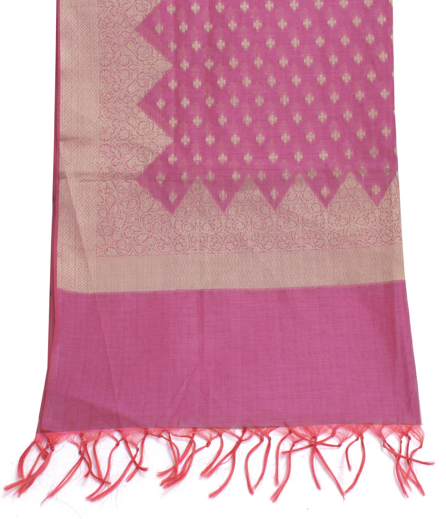 Sushila Vintage Pink Indian Dupatta Blend Cotton All Over Woven Long Stole Hijab